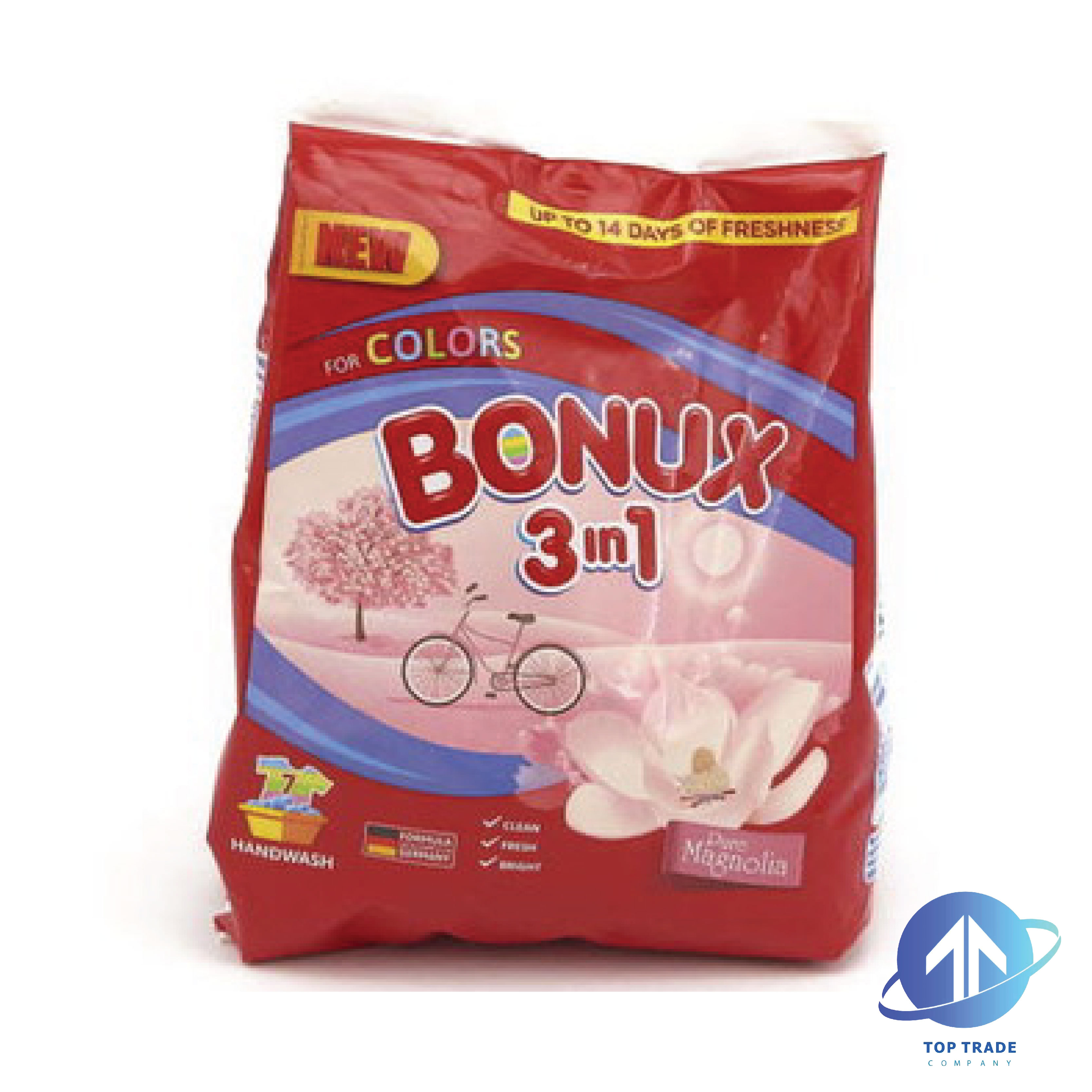 Bonux washing powder-coloured laundry- hand wash 3in1 magnolia 400g/7sc